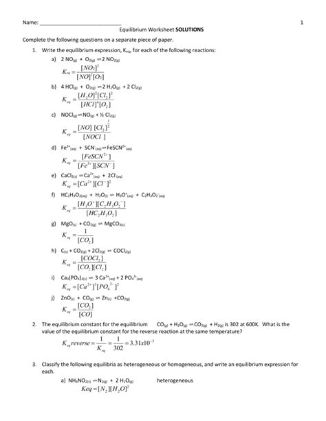 Preparation of ammonia by Haber&39;s process In this nitrogen combines with hydrogen to form ammonia, the yield of ammonia is more at low temperature, high . . High school chemistry equilibrium worksheet